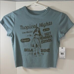 Billabong Blue Green Tropical Nights Graphic Tee